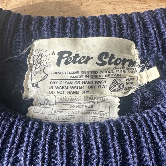 Vintage Peter Storm Sweater Medium 100% Pure Wool Made in Great Britain - Picture 3 of 7